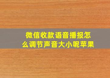 微信收款语音播报怎么调节声音大小呢苹果