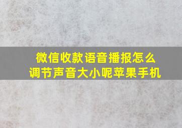 微信收款语音播报怎么调节声音大小呢苹果手机