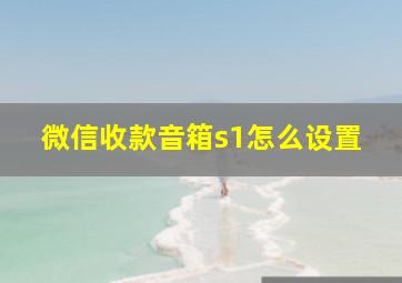 微信收款音箱s1怎么设置