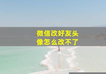 微信改好友头像怎么改不了