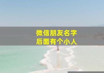 微信朋友名字后面有个小人