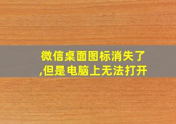 微信桌面图标消失了,但是电脑上无法打开