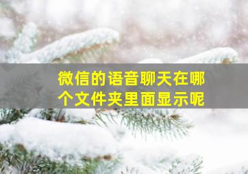 微信的语音聊天在哪个文件夹里面显示呢