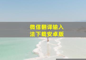 微信翻译输入法下载安卓版