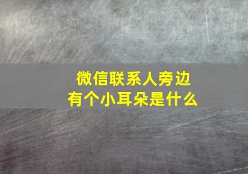 微信联系人旁边有个小耳朵是什么