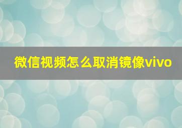 微信视频怎么取消镜像vivo