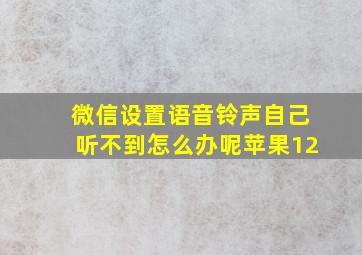 微信设置语音铃声自己听不到怎么办呢苹果12