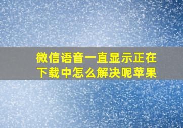 微信语音一直显示正在下载中怎么解决呢苹果