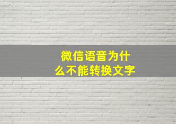 微信语音为什么不能转换文字