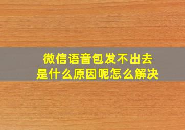 微信语音包发不出去是什么原因呢怎么解决