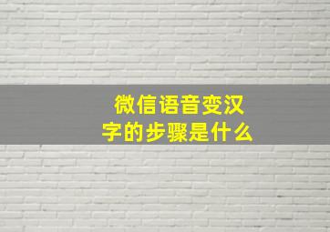 微信语音变汉字的步骤是什么