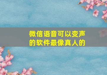 微信语音可以变声的软件最像真人的