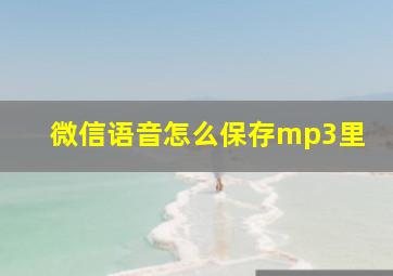 微信语音怎么保存mp3里