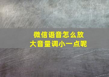 微信语音怎么放大音量调小一点呢