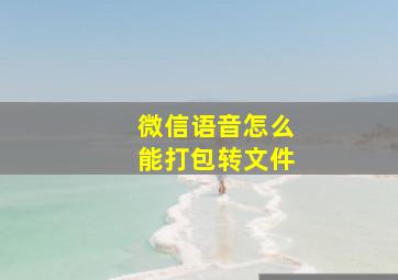 微信语音怎么能打包转文件