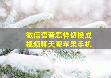 微信语音怎样切换成视频聊天呢苹果手机