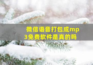 微信语音打包成mp3免费软件是真的吗