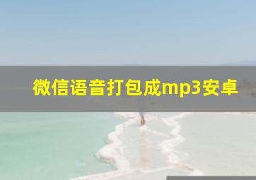 微信语音打包成mp3安卓