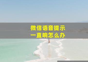 微信语音提示一直响怎么办