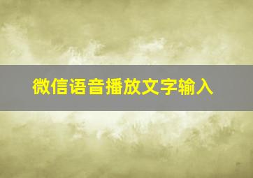 微信语音播放文字输入