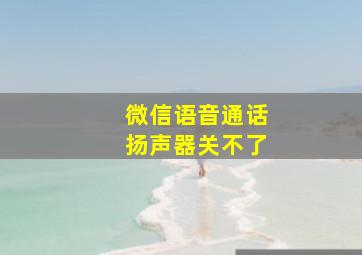 微信语音通话扬声器关不了