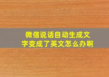 微信说话自动生成文字变成了英文怎么办啊