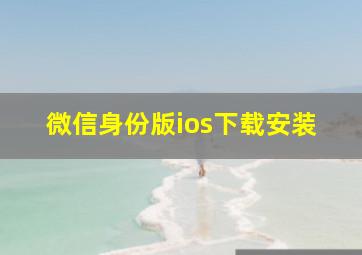 微信身份版ios下载安装