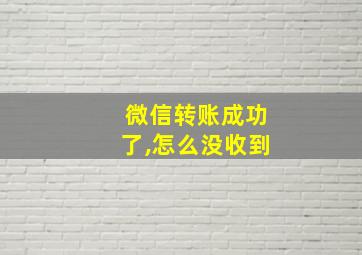 微信转账成功了,怎么没收到