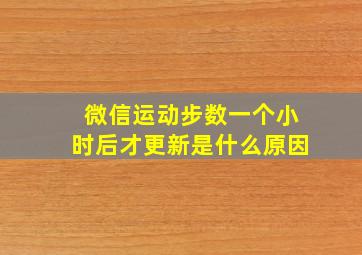 微信运动步数一个小时后才更新是什么原因