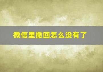 微信里撤回怎么没有了