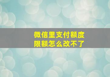 微信里支付额度限额怎么改不了