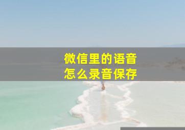 微信里的语音怎么录音保存