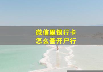 微信里银行卡怎么查开户行