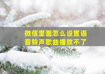 微信里面怎么设置语音铃声歌曲播放不了