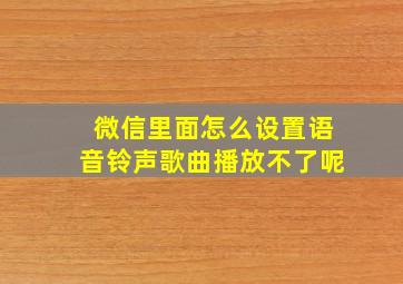 微信里面怎么设置语音铃声歌曲播放不了呢