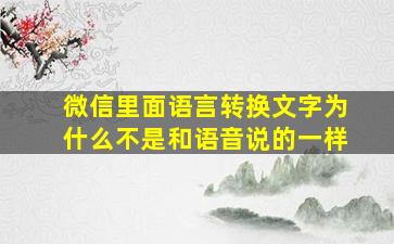 微信里面语言转换文字为什么不是和语音说的一样