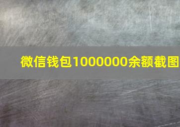 微信钱包1000000余额截图