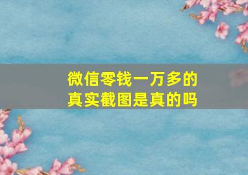 微信零钱一万多的真实截图是真的吗