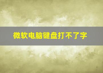 微软电脑键盘打不了字