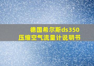 德国希尔斯ds350压缩空气流量计说明书