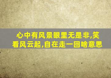 心中有风景眼里无是非,笑看风云起,自在走一回啥意思