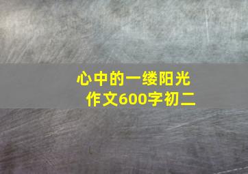 心中的一缕阳光作文600字初二