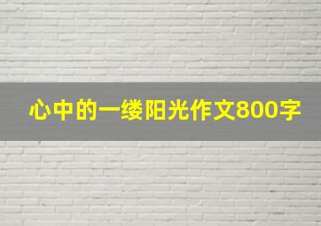 心中的一缕阳光作文800字