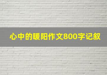 心中的暖阳作文800字记叙