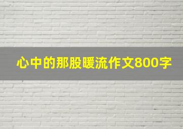 心中的那股暖流作文800字