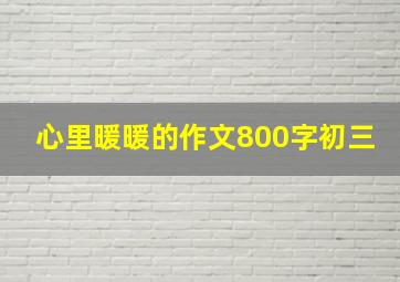 心里暖暖的作文800字初三