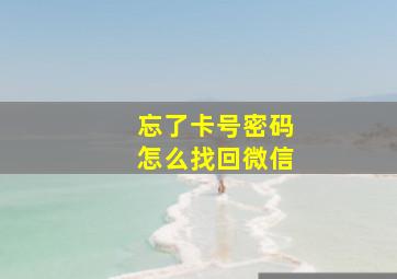 忘了卡号密码怎么找回微信