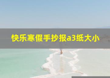 快乐寒假手抄报a3纸大小