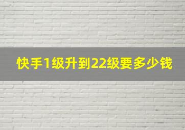 快手1级升到22级要多少钱