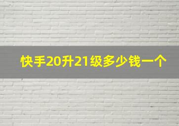 快手20升21级多少钱一个